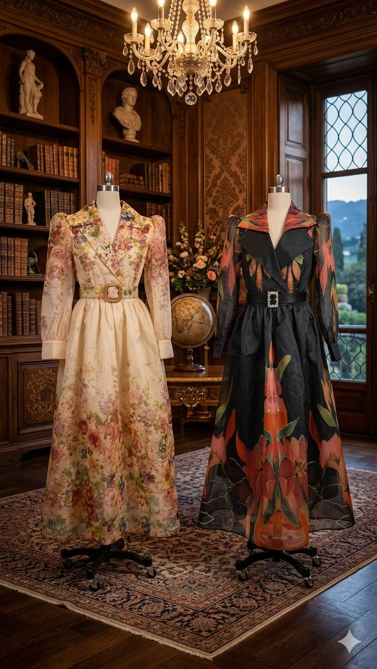 Botanical Print Maxi Dress